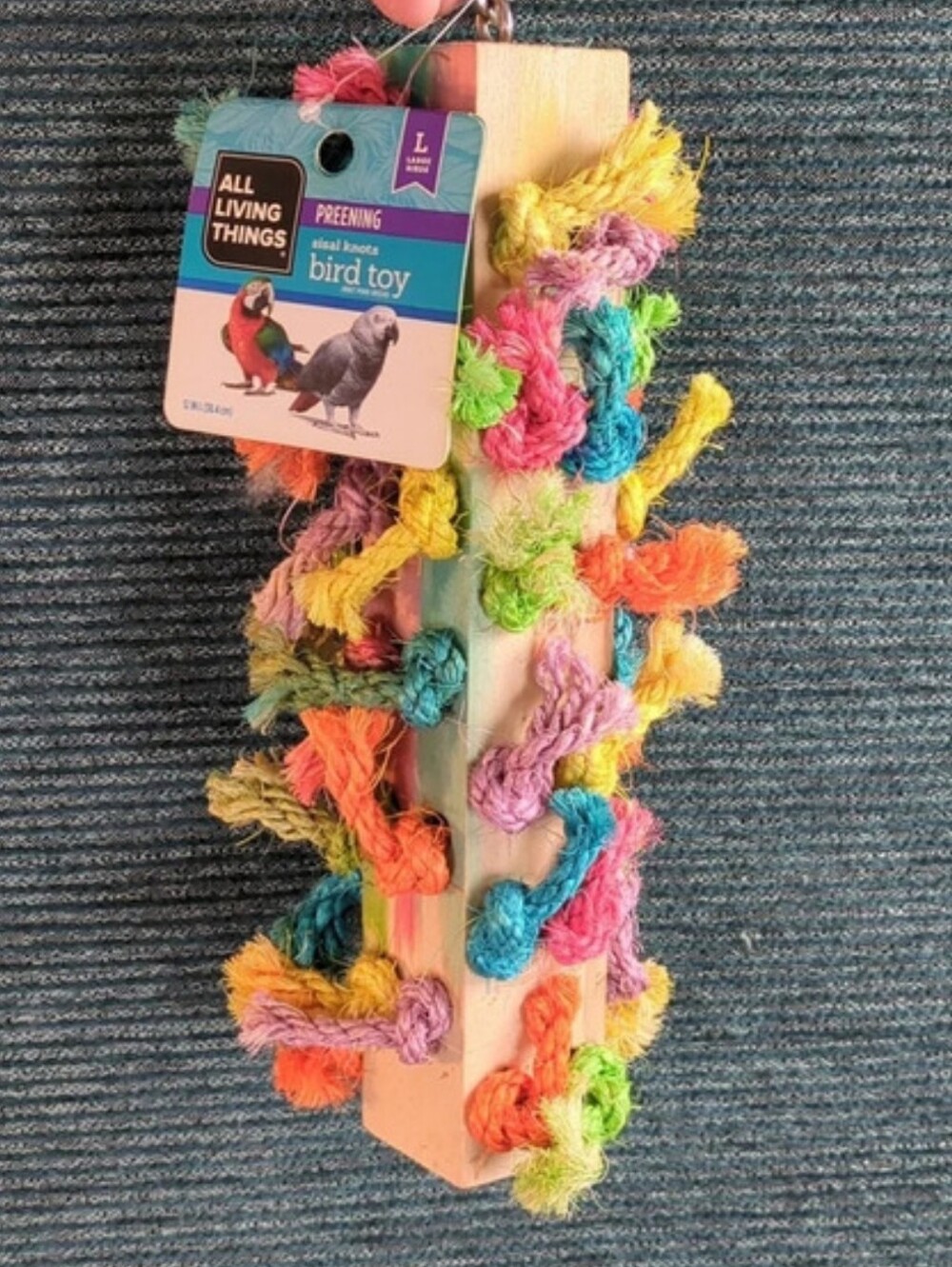 For Pet Rescue! All Living Things Sissal Knot Wood Block Bird Toy